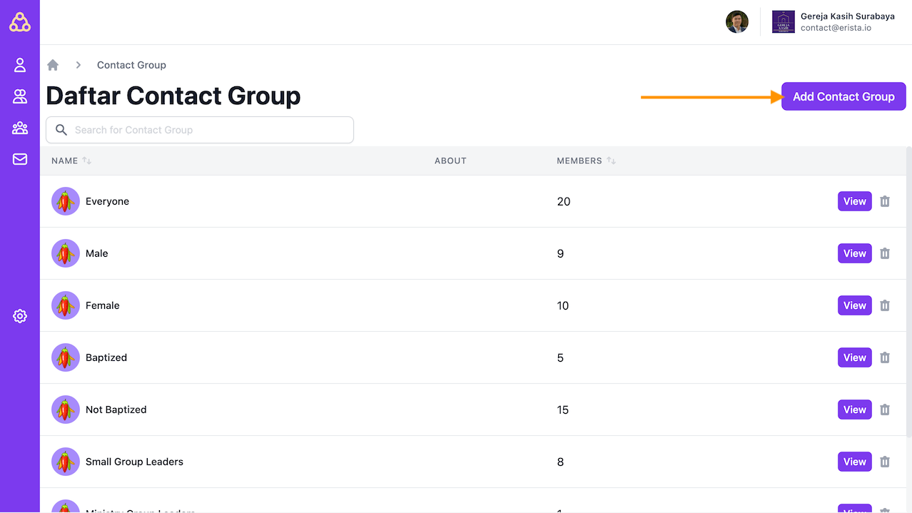 Erista bagaimana menambah Contact Group baru